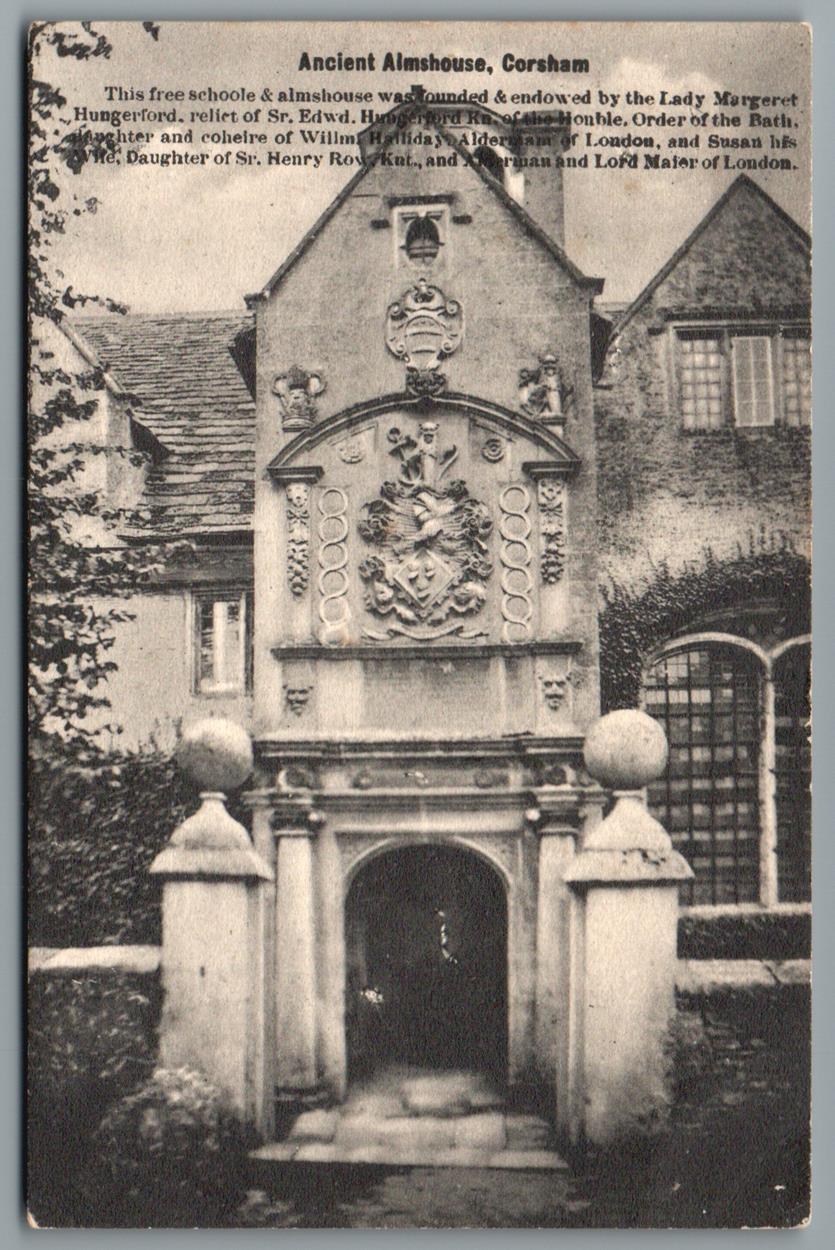 Corsham Almshouses, Wiltshire Vintage Topographical Postcard