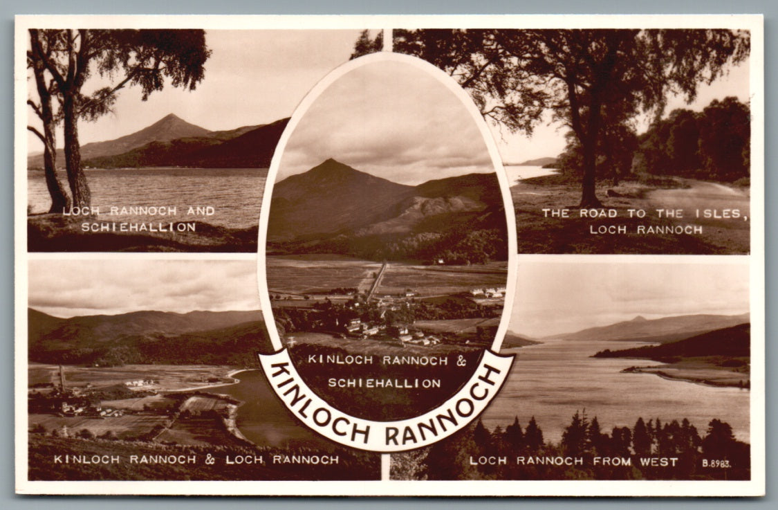 This is a Vintage Topographical Postcard showing Kinloch Rannoch Scotland