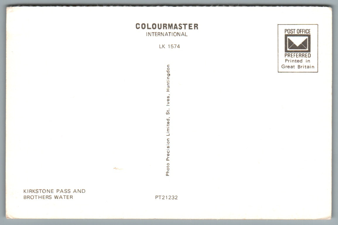 Kirkstone Pass and Brothers Water Postcard #2355