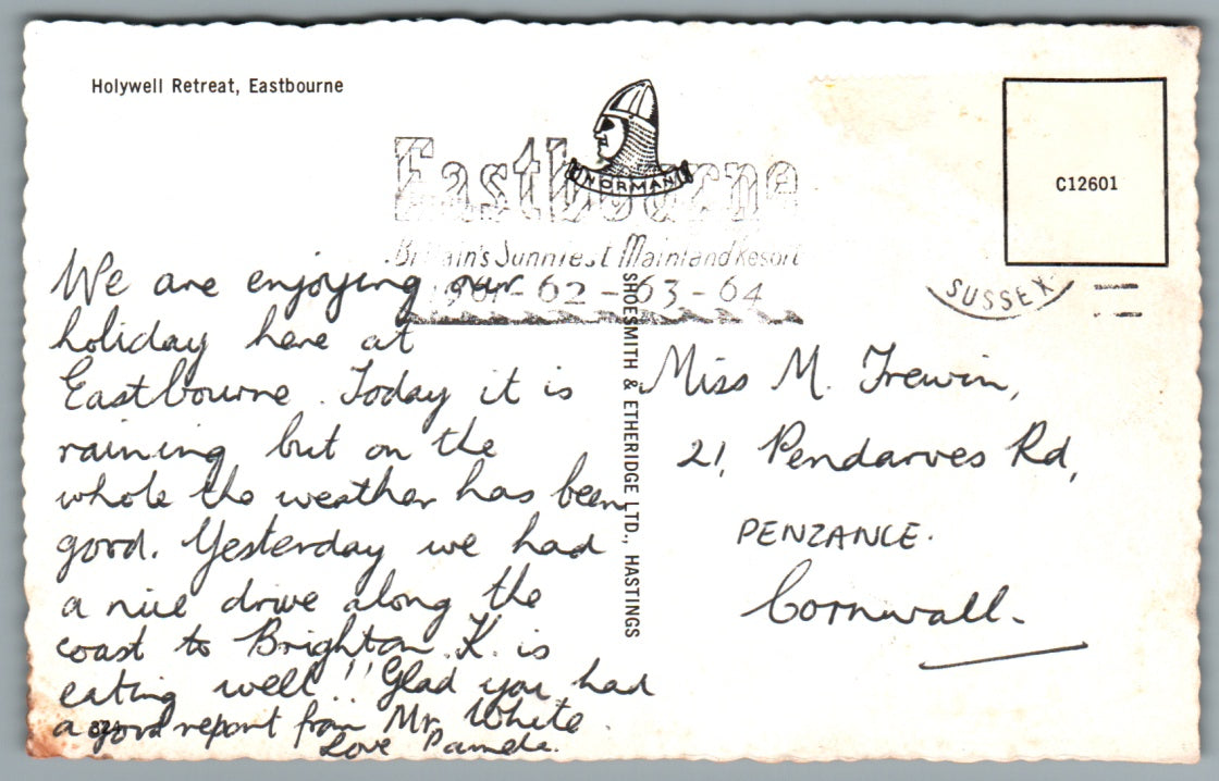 Eastbourne Holywell Retreat Sussex Postcard #0611