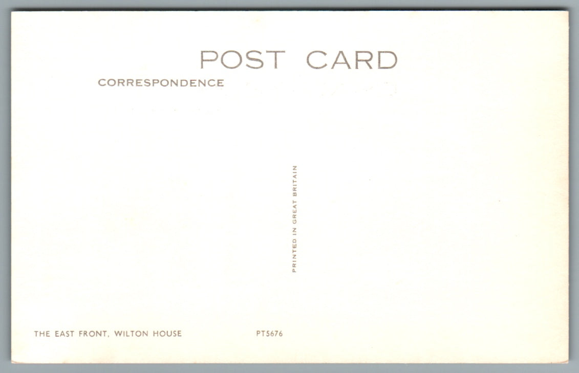 Wilton House The East Front Salisbury Wiltshire Postcard #0766