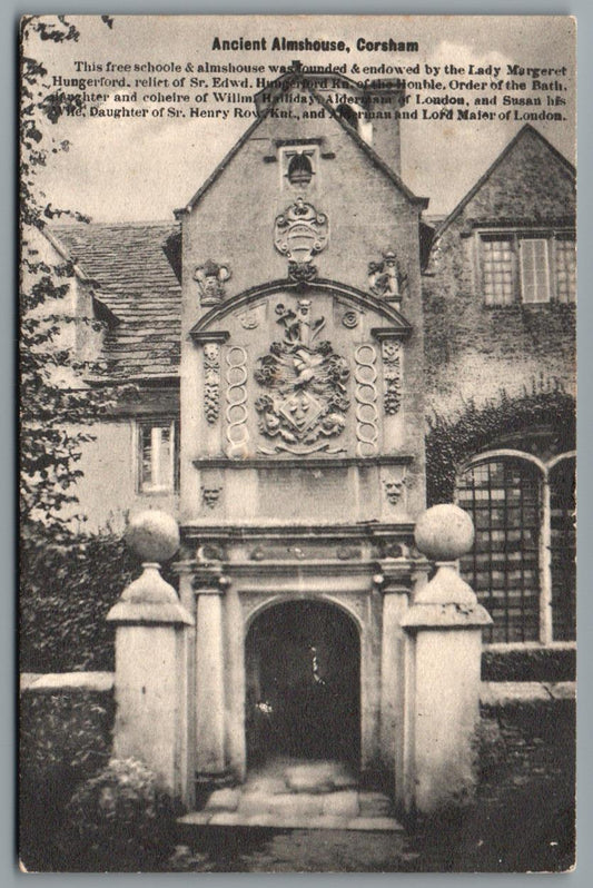 Corsham Almshouses, Wiltshire Vintage Topographical Postcard