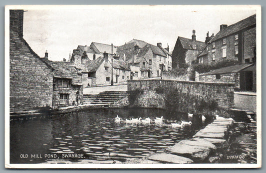 Swanage Old Mill Pond, Dorset Vintage Topographical Postcard