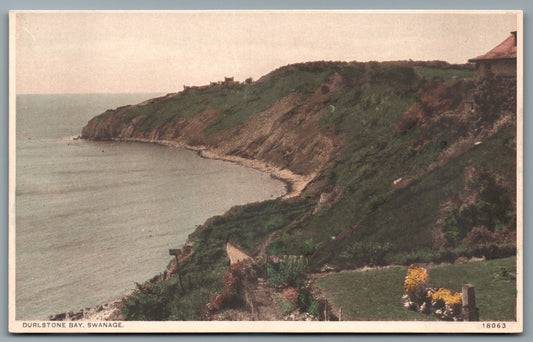 Swanage Durlstone Bay, Dorset Vintage Topographical Postcard