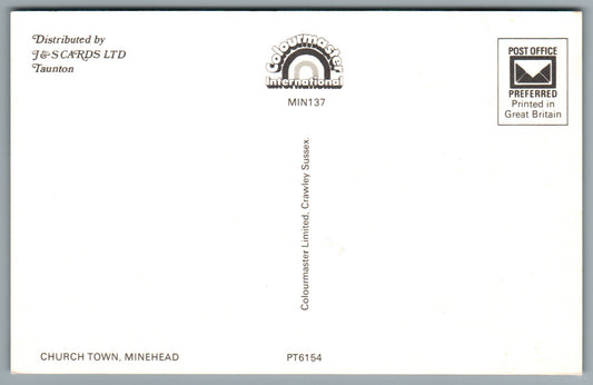 Minehead Church Town Somerset Postcard #0866