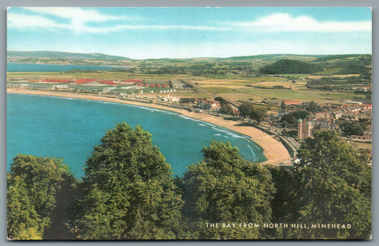 Minehead Bay from North Hill Somerset Vintage Topographical Postcard
