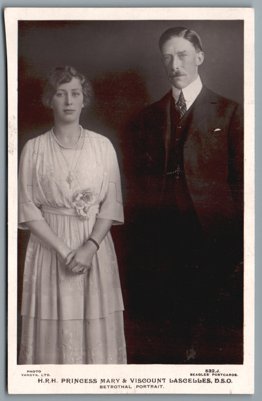 This is a H.R.H. Princess Mary &amp; Viscount Lascelles D.S.O. Vintage Topographical Postcard