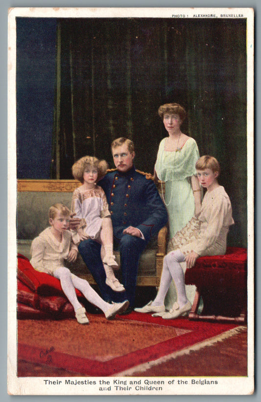 Their Majesties the King & Queen of the Belgians and Their Children Non-Topographical Postcard