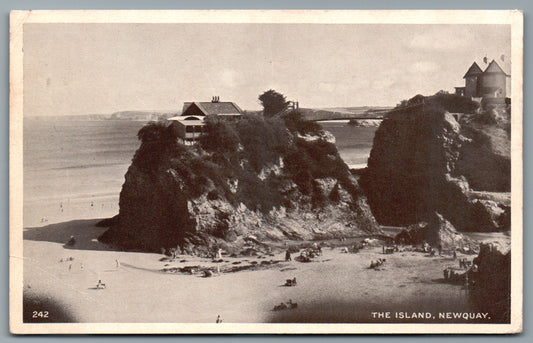 Newquay The Island Cornwall Vintage Topographical Postcard