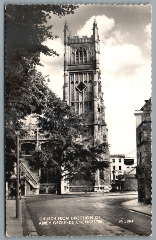 This is a Vintage Topographical Postcard showing Church from direction of Abbey Grounds Cirencester