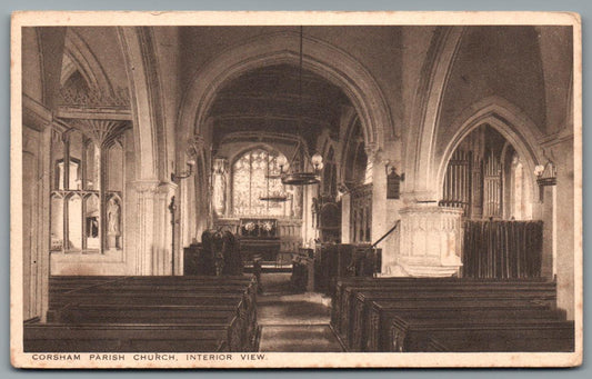 Corsham Parish Church (Interior) St Bartholomew's, Wiltshire Vintage Topographical Postcard