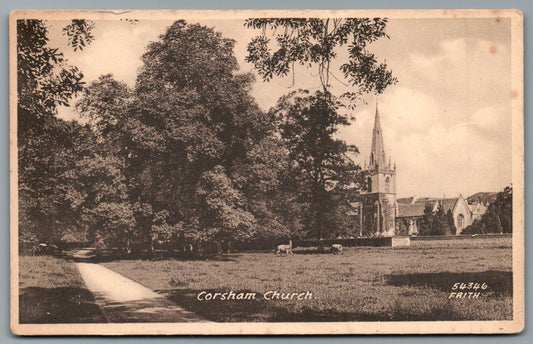 Corsham Parish Church St Bartholomew's, Wiltshire Vintage Topographical Postcard
