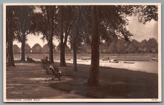 This is a Vintage Topographical Postcard showing Nottingham Lovers Walk, Nottinghamshire