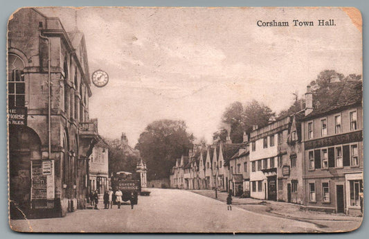 Corsham Town Hall, Wiltshire Vintage Topographical Postcard