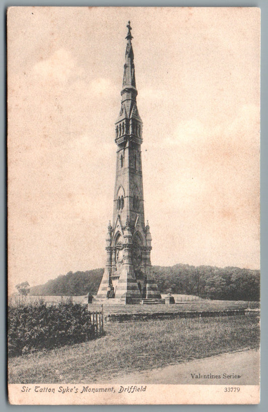 This is a Vintage Topographical Postcard showing Driffield Sir Tatton Syke's Monument Yorkshire