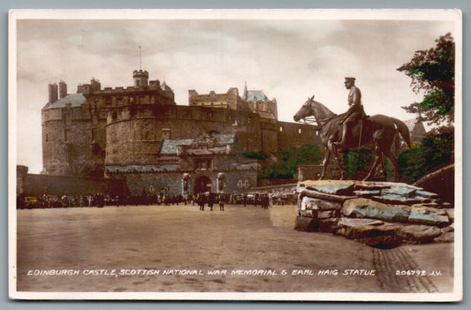 This is a Vintage Topographical Postcard showing Edinburgh Castle Scotland