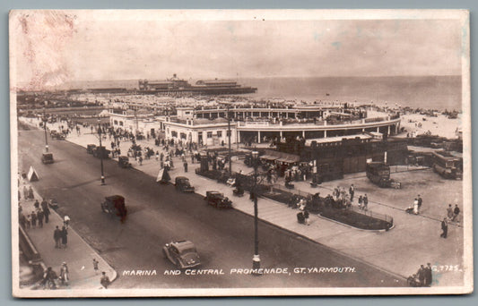 This is a Vintage Topographical Postcard showing Great Yarmouth Marina Central Promenade Norfolk