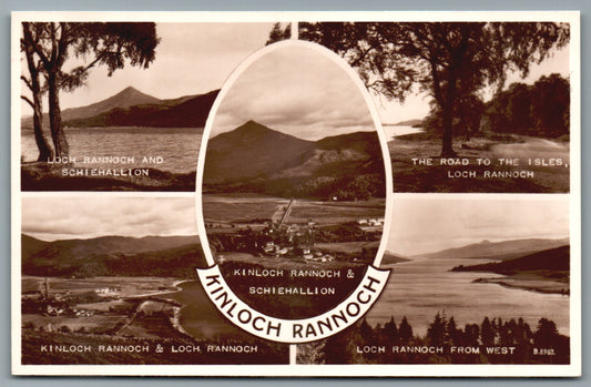 This is a Vintage Topographical Postcard showing Kinloch Rannoch Scotland