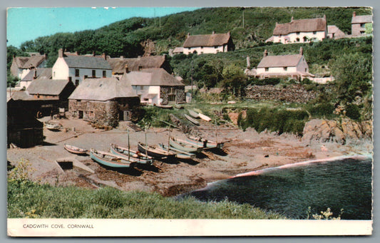 This is a Vintage Topographical Postcard showing Cadgwith Cove Cornwall