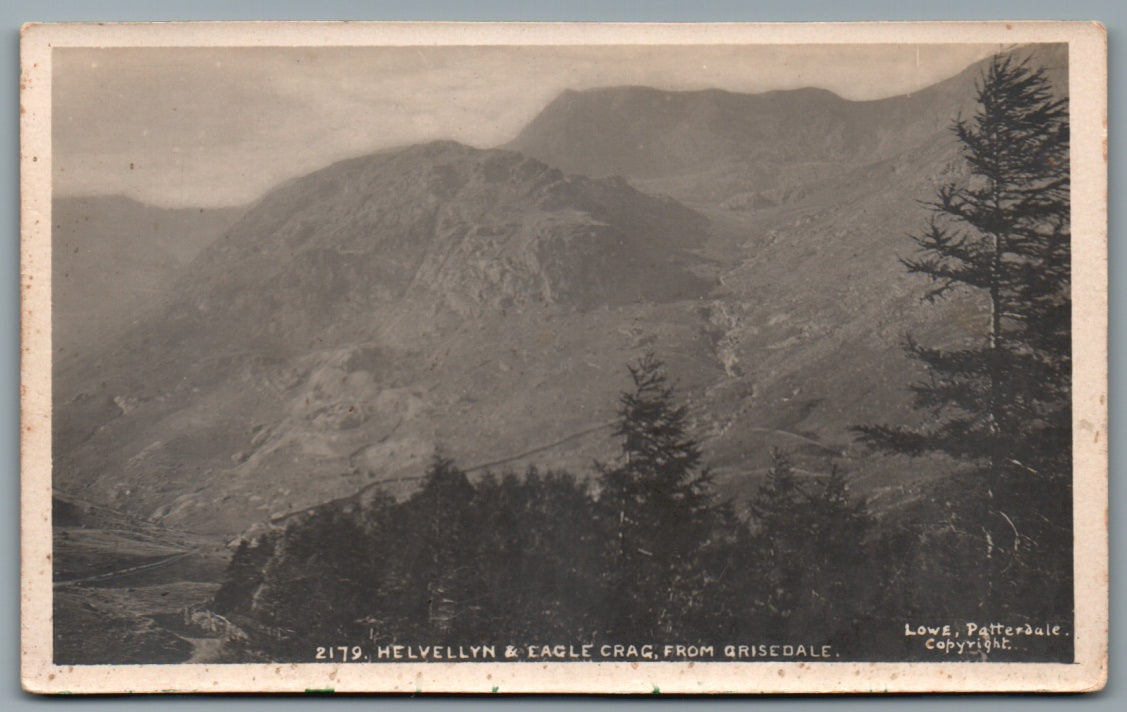 This is a Helvellyn Eagle Crag From Grisedale Cumbria Vintage Topographical Postcard