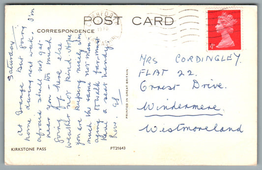 Kirkstone Pass Cumbria Postcard #2346