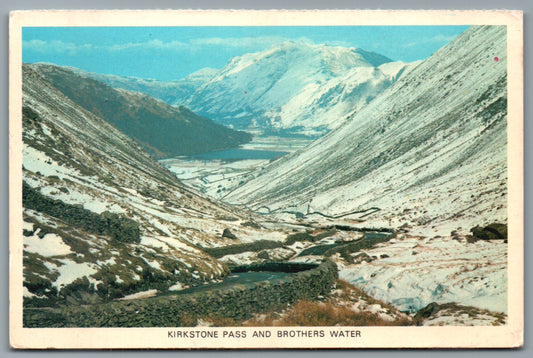This is a Kirkstone Pass and Brothers Water Vintage Topographical Postcard