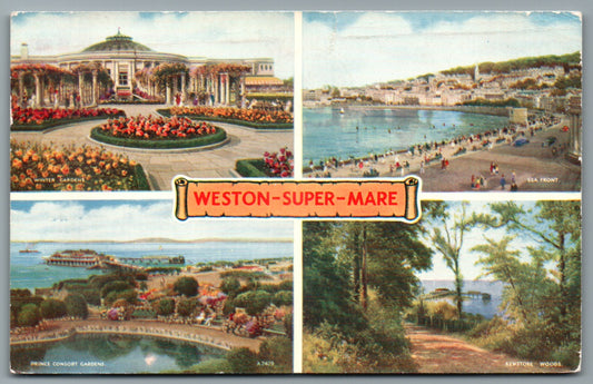 Weston Super Mare Somerset Multi View Postcard #2372