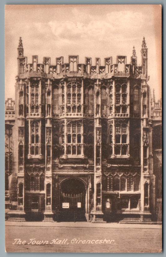 This is a Cirencester Town Hall Gloucestershire Vintage Topographical Postcard