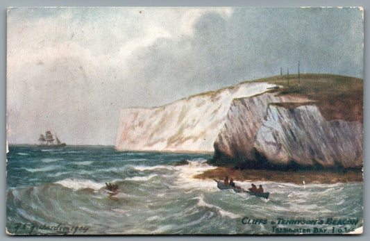 This is a Freshwater Bay Isle of Wight Vintage Topographical Postcard