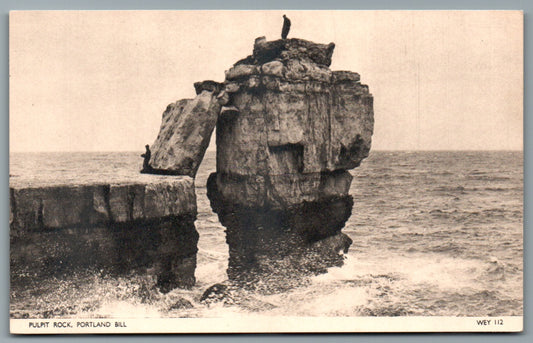 This is a Portland Bill Pulpit Rock Dorset Vintage Topographical Postcard