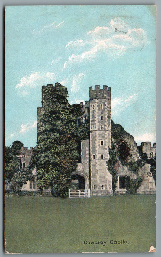 This is a Vintage Topographical Postcard showing Cowdray Castle Midhurst Sussex
