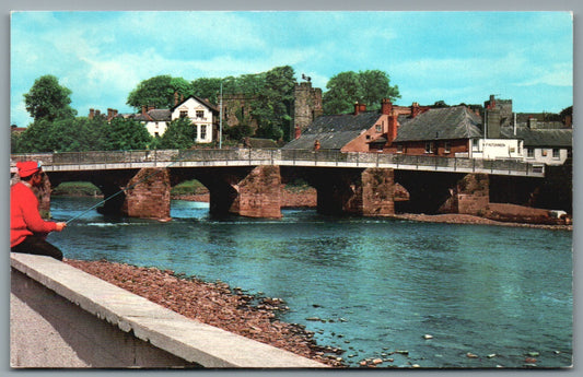 This is a Vintage Topographical Postcard showing Brecon River Usk and Bridge