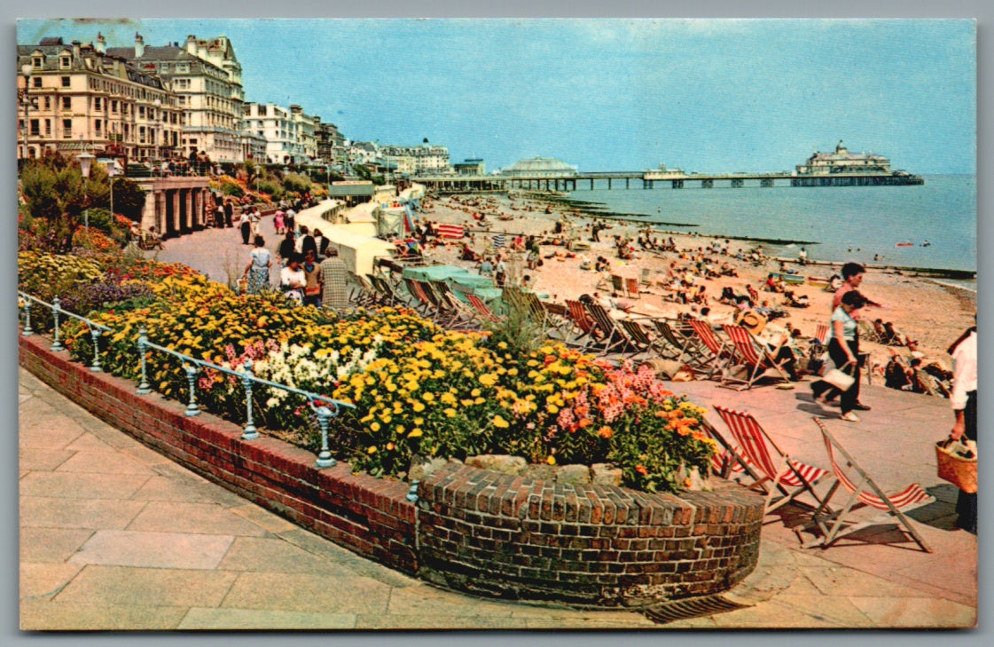 This is a Vintage Topographical Postcard showing Eastbourne Grand Parade Sussex
