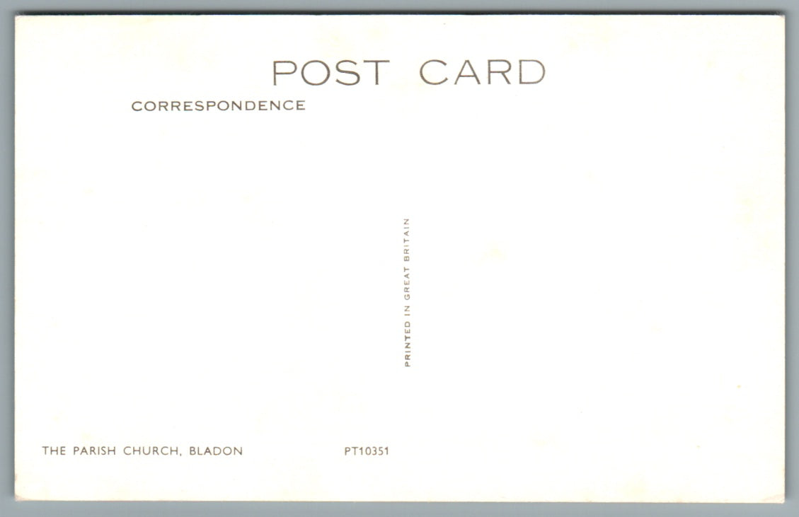Bladon Parish Church Oxfordshire Postcard #0640