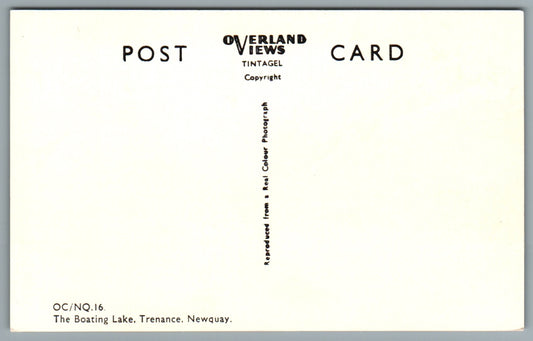 Newquay Boating Lake Trenance Cornwall Postcard #0669