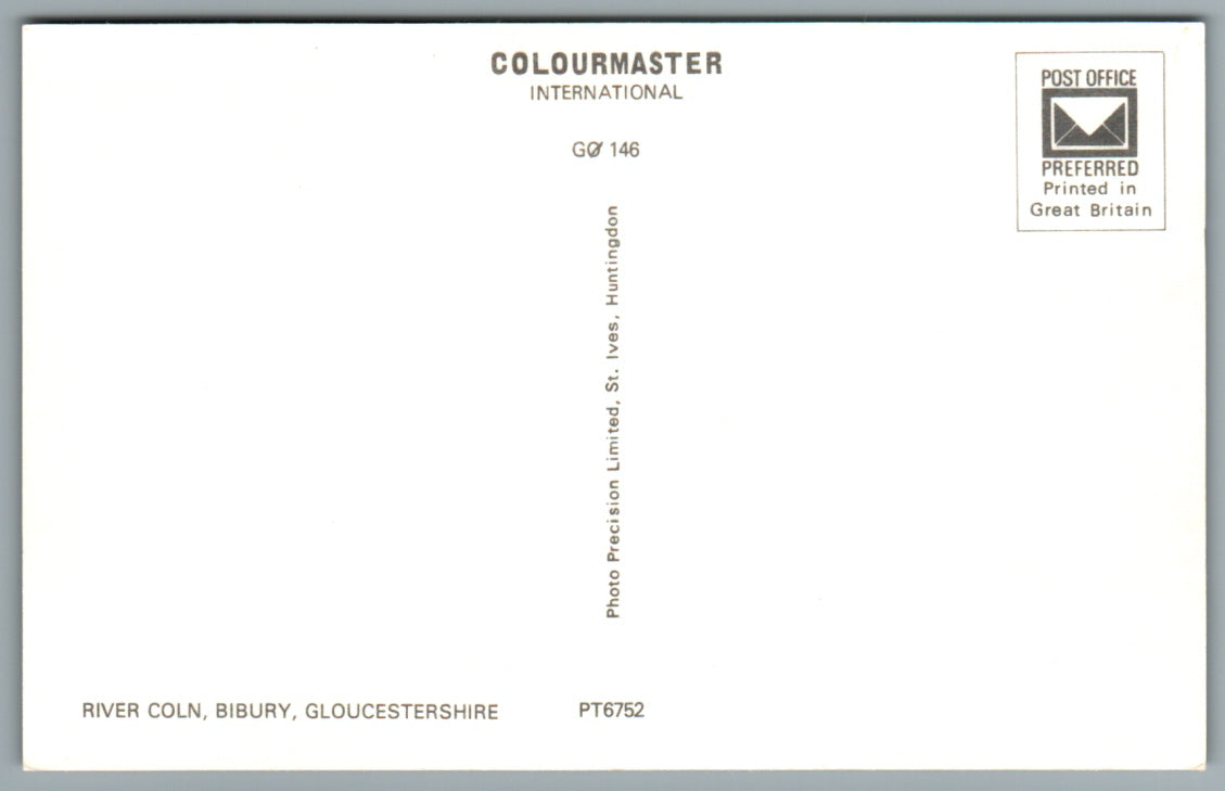 Bibury River Coln Gloucestershire Postcard #0701