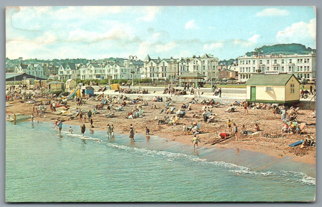 This is a Vintage Topographical Postcard showing Paignton The Beach Devon