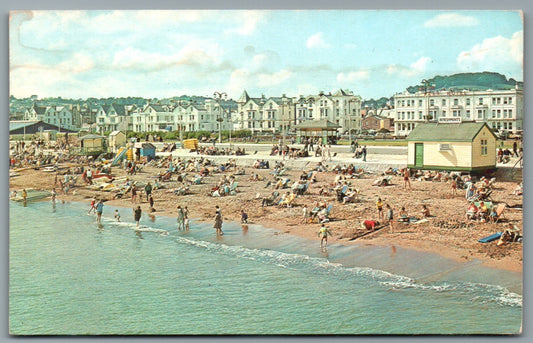 This is a Vintage Topographical Postcard showing Paignton The Beach Devon