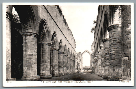 This is a Vintage Topographical Postcard showing Fountains Abbey Ripon Yorkshire