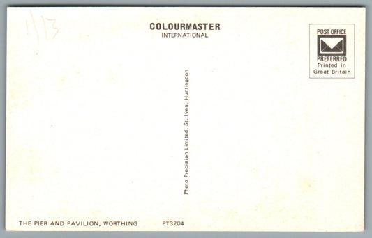 Worthing Pier and Pavilion Sussex Postcard #0800