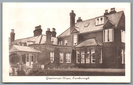 This is a Vintage Topographical Postcard showing Farnborough Government House Hampshire
