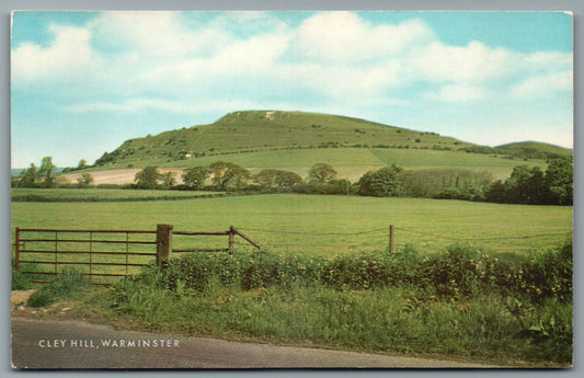 This is a Vintage Topographical Postcard showing Warminster Cley Hill Wiltshire