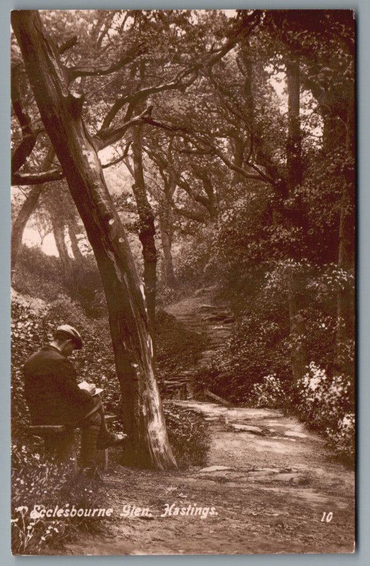 This is a Vintage Topographical Postcard showing Hastings Ecclesbourne Glen Sussex